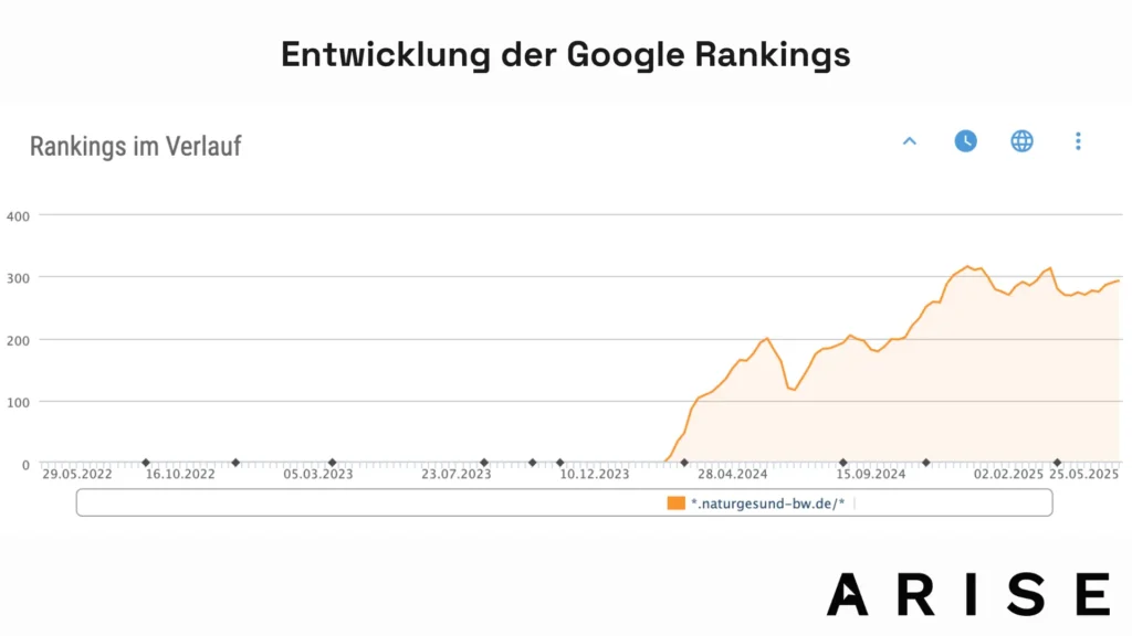 Entwicklung der Rankings dieses Kunden